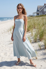 Sunset Beach Linen Midi Dress