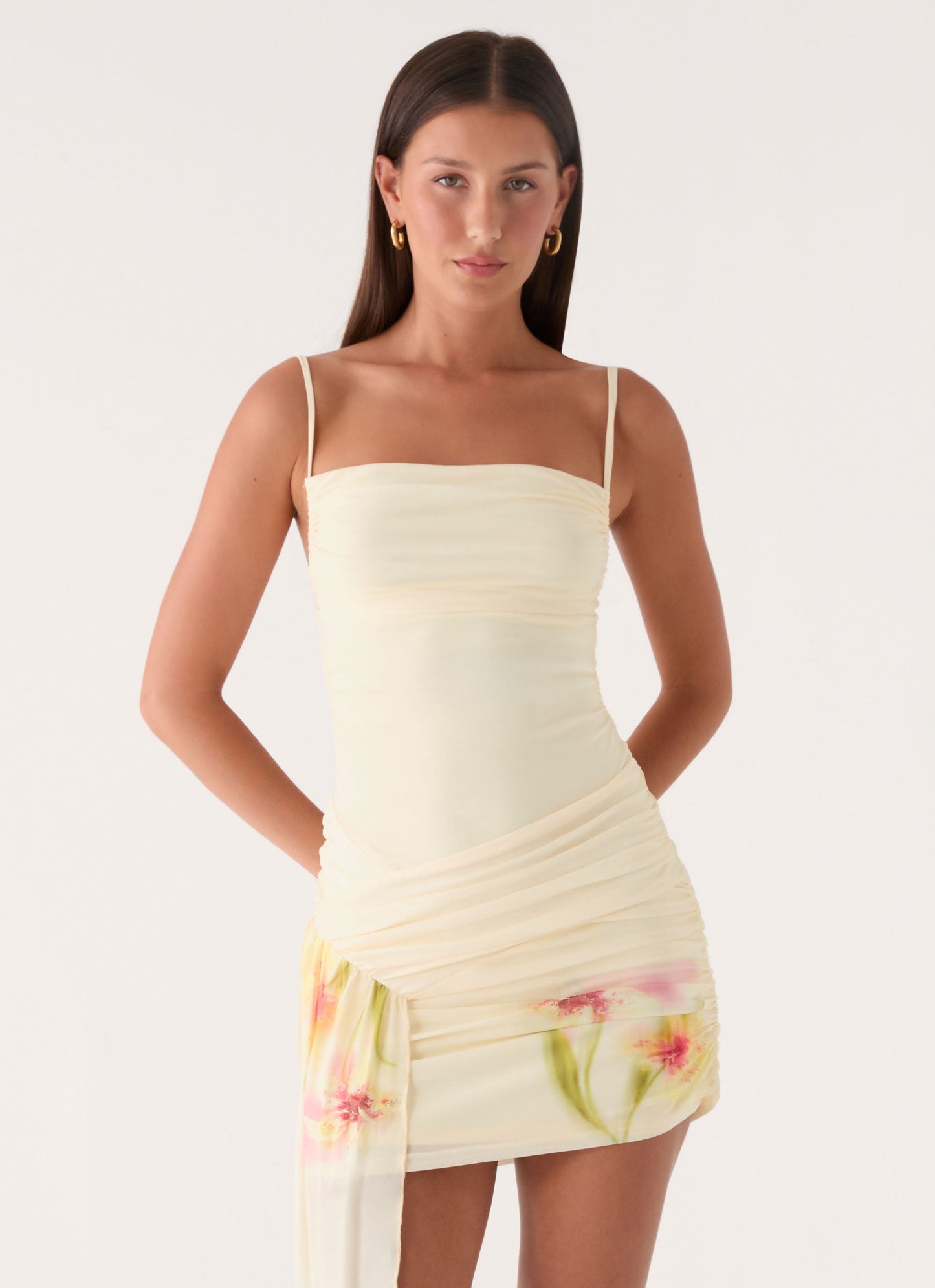 Syna Sash Mini Dress - Soft Lily