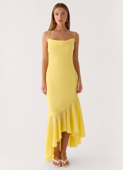 Talindra Midi Dress - Bright Lemon