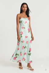 Leighton Strapless Satin Dress