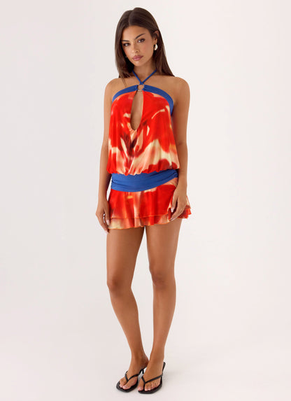 Telling You Mini Dress - Sunburnt Petal