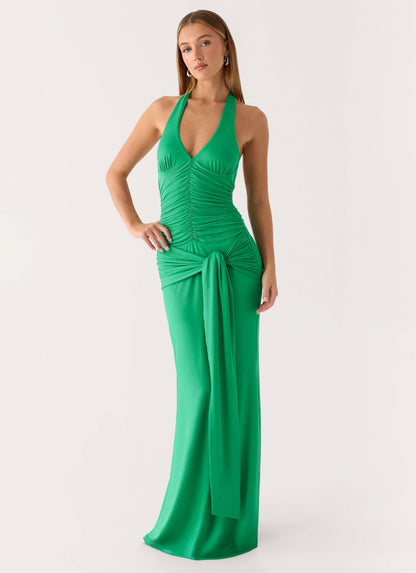 Tylan Halter Maxi Dress - Emerald Green