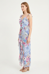 Valentina Ruffle Slit Dress