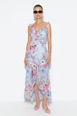 Valentina Ruffle Slit Dress