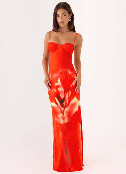 Vamonos Maxi Dress - Fire Petal