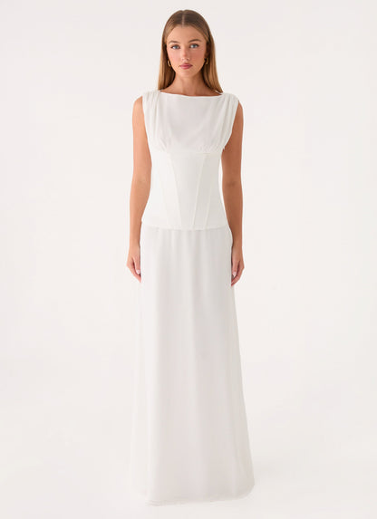 Winello Corset Maxi Dress - Off White