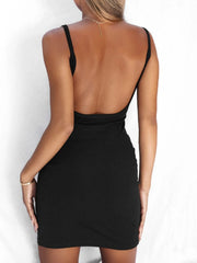 Backless Scoop Neck Bodycon Cami Dress