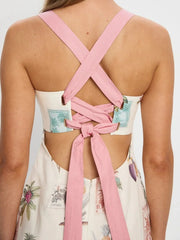 Printed Square Neck Midi Cami Dress