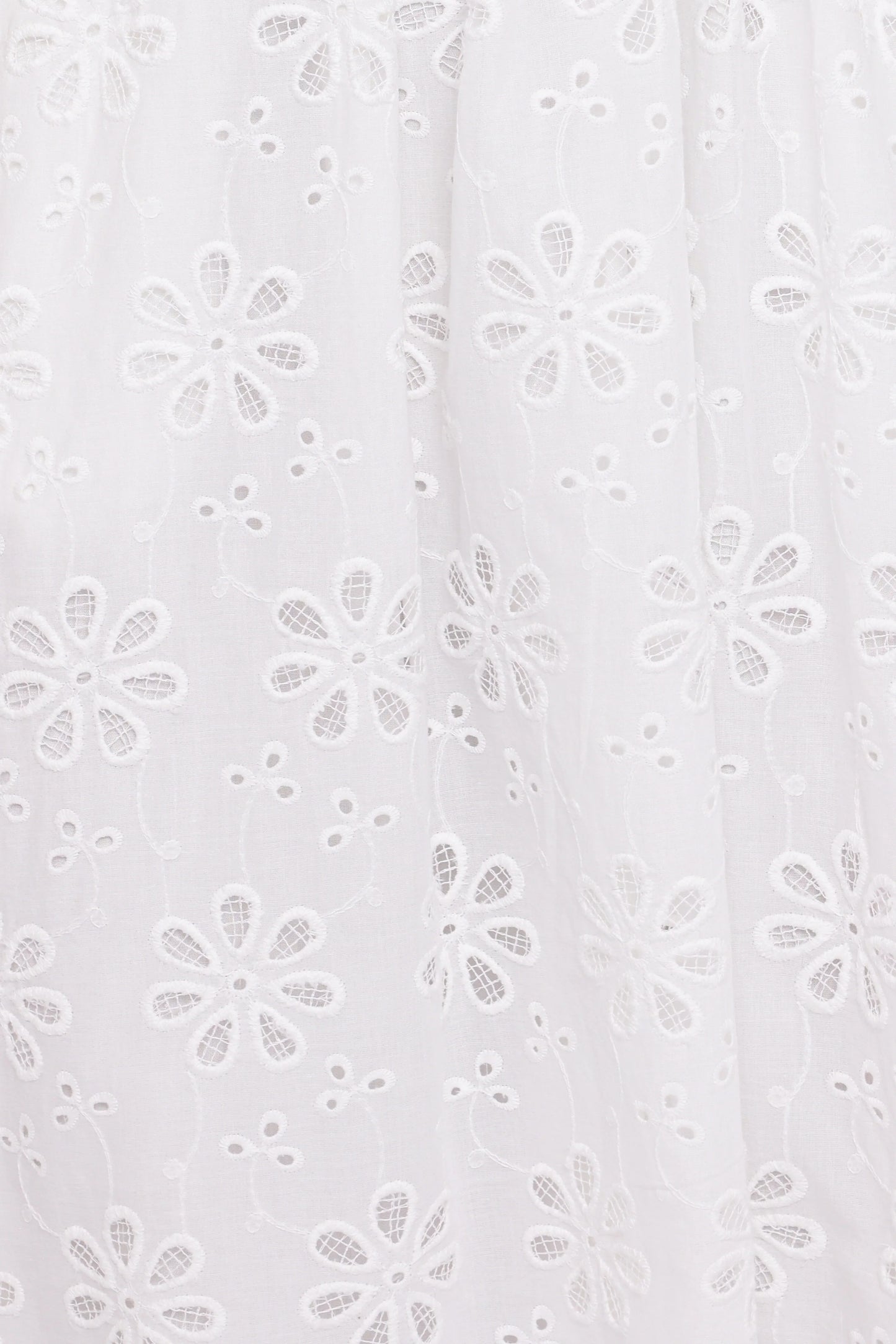 Clo Puff Sleeve Midi Dress - White Broderie