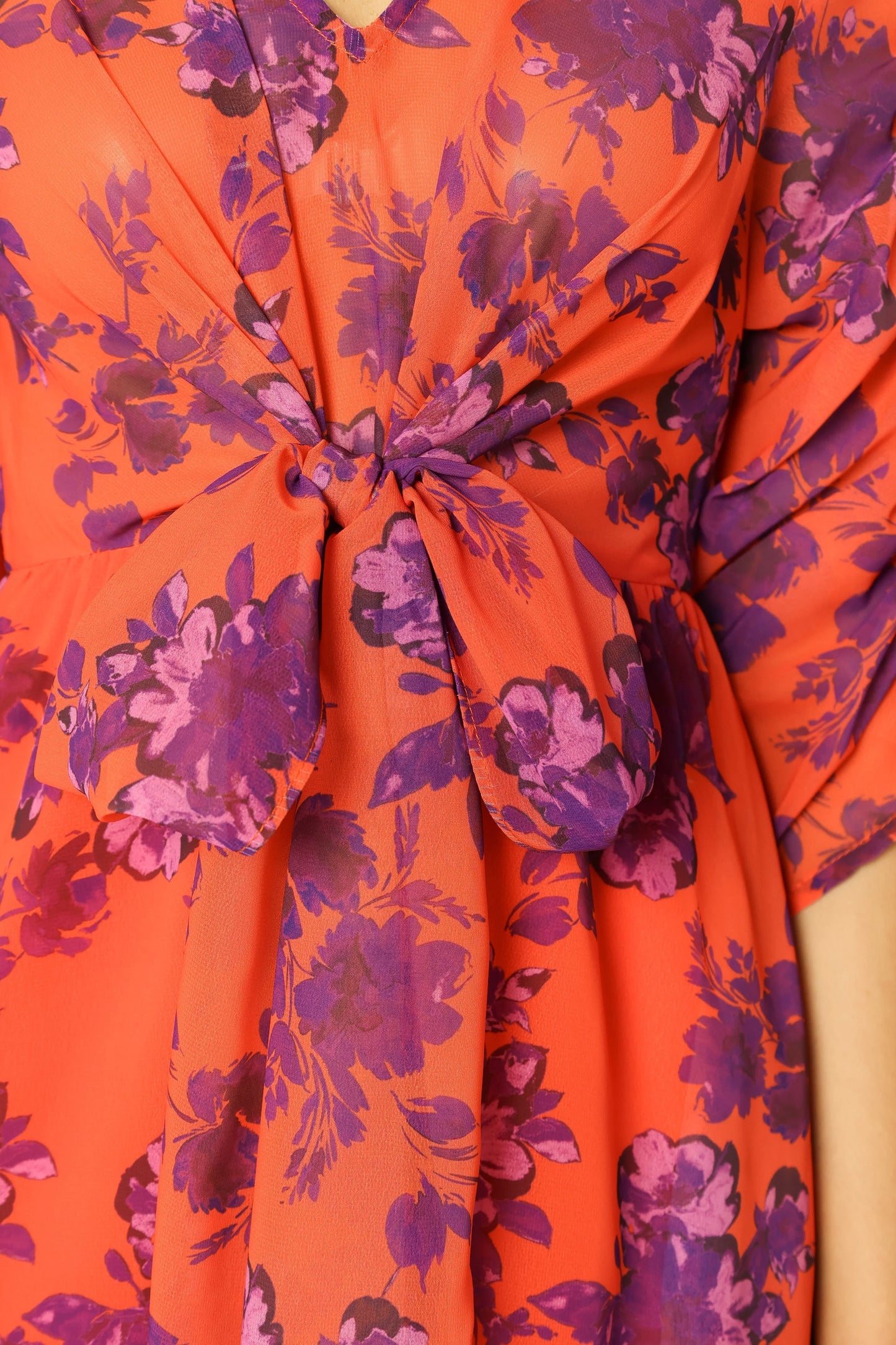 Hallie Midi Floral Dress - Red Wine