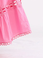 Lace Button Up Long Sleeve Top and Skirt Set